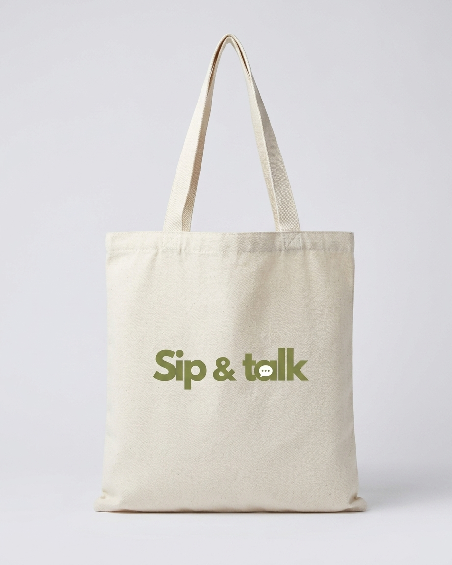 Sip & Talk Canvas Tote Bag